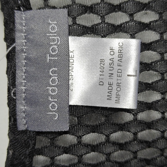 JORDAN TAYLOR Sheer Black Mesh Beach Cover Tunic Shirt Size Large - Picture 2 of 13